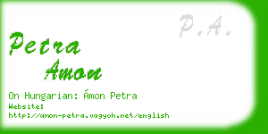 petra amon business card